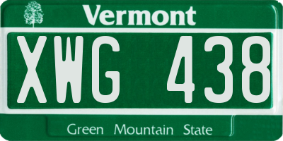 VT license plate XWG438