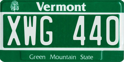 VT license plate XWG440