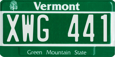 VT license plate XWG441