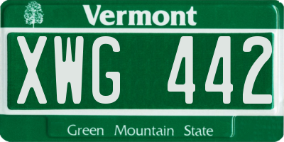 VT license plate XWG442