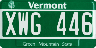 VT license plate XWG446
