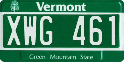 VT license plate XWG461