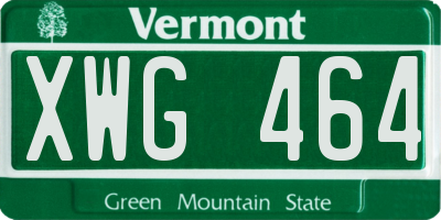 VT license plate XWG464