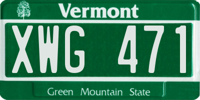 VT license plate XWG471