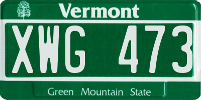 VT license plate XWG473
