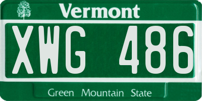 VT license plate XWG486