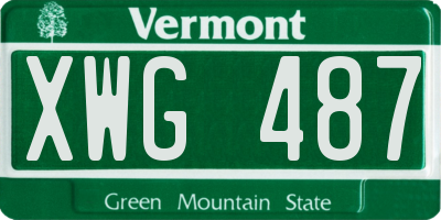 VT license plate XWG487