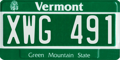 VT license plate XWG491