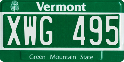 VT license plate XWG495