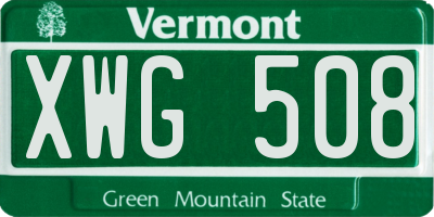 VT license plate XWG508