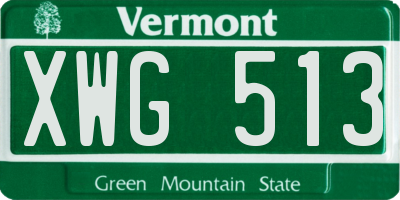 VT license plate XWG513