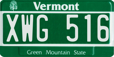 VT license plate XWG516