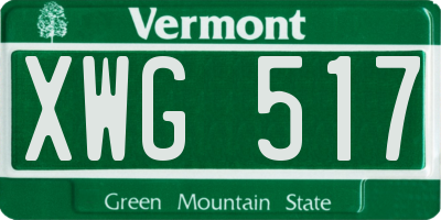 VT license plate XWG517