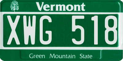 VT license plate XWG518