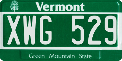 VT license plate XWG529