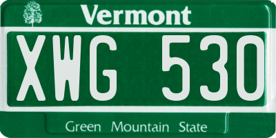 VT license plate XWG530