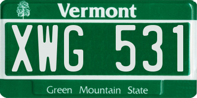 VT license plate XWG531