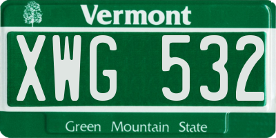 VT license plate XWG532