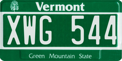 VT license plate XWG544