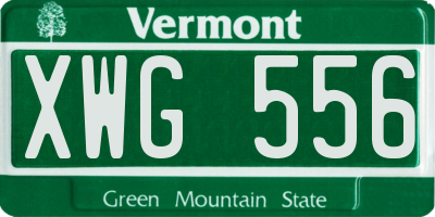 VT license plate XWG556