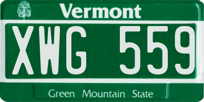 VT license plate XWG559