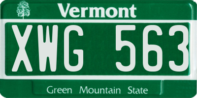 VT license plate XWG563