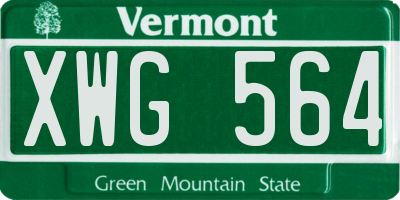 VT license plate XWG564