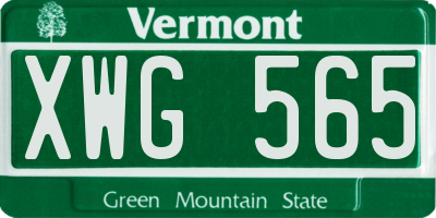 VT license plate XWG565