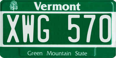 VT license plate XWG570