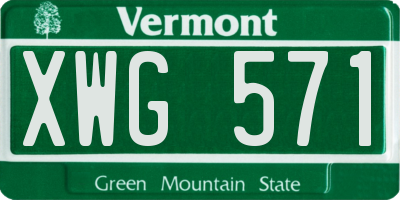 VT license plate XWG571
