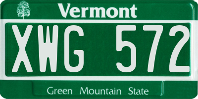 VT license plate XWG572