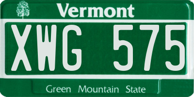 VT license plate XWG575