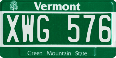 VT license plate XWG576