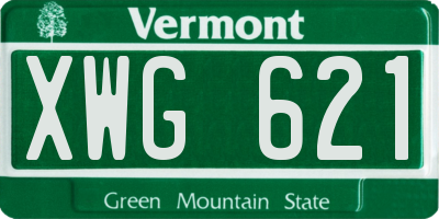 VT license plate XWG621