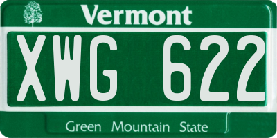 VT license plate XWG622
