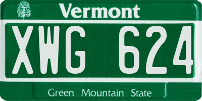 VT license plate XWG624