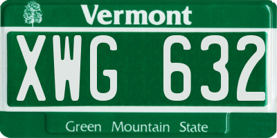 VT license plate XWG632