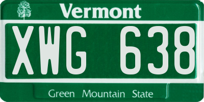 VT license plate XWG638