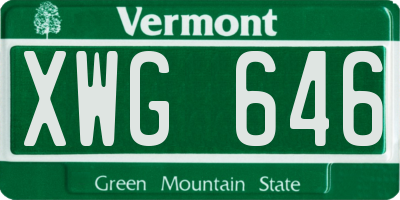 VT license plate XWG646