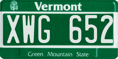 VT license plate XWG652