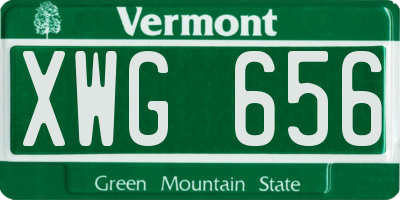 VT license plate XWG656