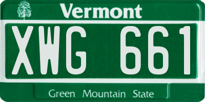 VT license plate XWG661