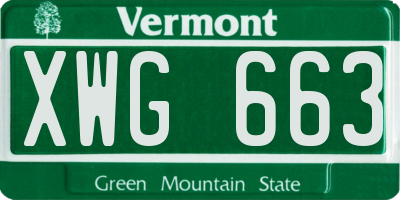 VT license plate XWG663