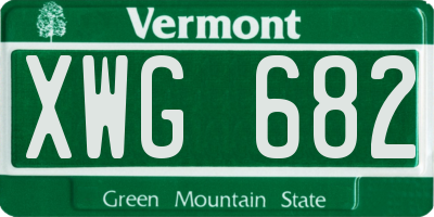 VT license plate XWG682