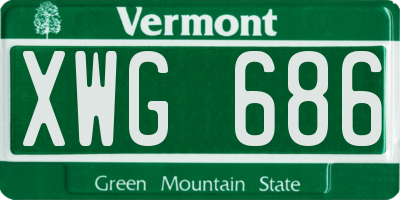 VT license plate XWG686