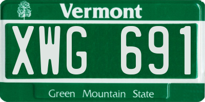 VT license plate XWG691