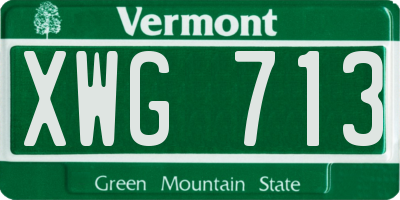 VT license plate XWG713