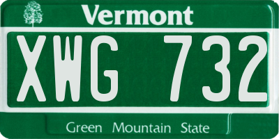 VT license plate XWG732