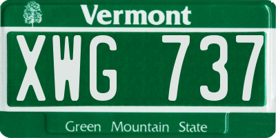 VT license plate XWG737