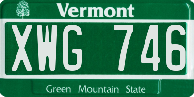 VT license plate XWG746